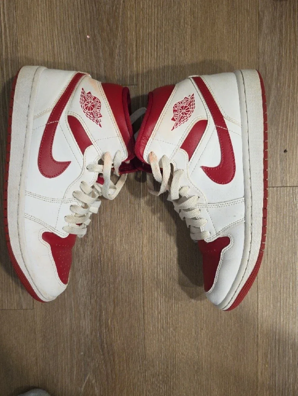 Jordan Women's White and Red High-Top Sneakers